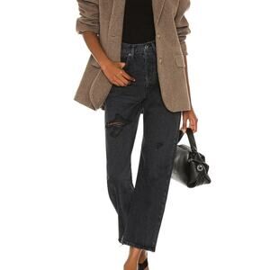 Agolde 90s Crop Jean in Shutter Distressed Straight Leg Jean